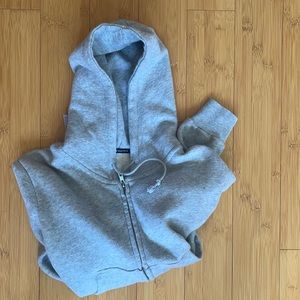 Brandy Melville Cropped Grey Zip Up